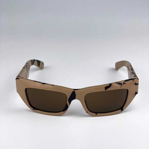 Gucci GG1296S 003 Sunglasses Black Big Spotted Havana Brown Rectangle Unisex - Picture 5 of 10